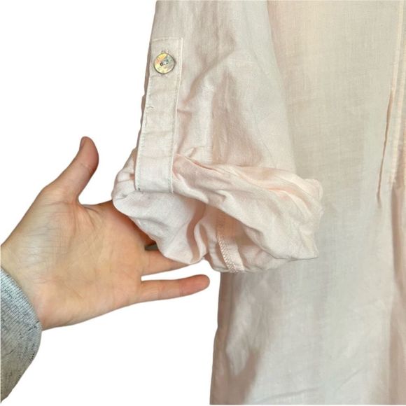 Soft surroundings ramie & cotton blend light pink tunic/ dress - Picture 7 of 11